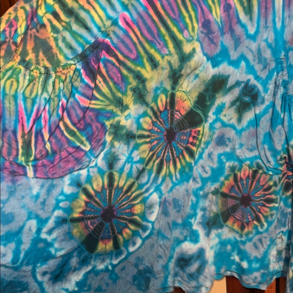 Mexicali Blues - Y2K long sleeve tie-dye dress with pockets - Picture 5 of 8